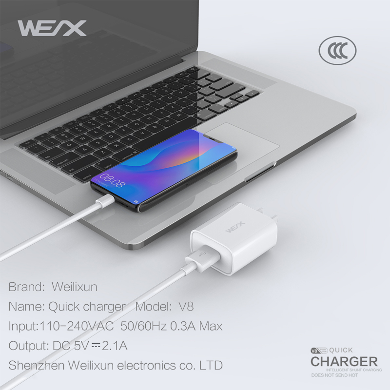 เครื่องชาร์จและเครื่องชาร์จ USB สำหรับ wx -v8 พอร์ตเดียว